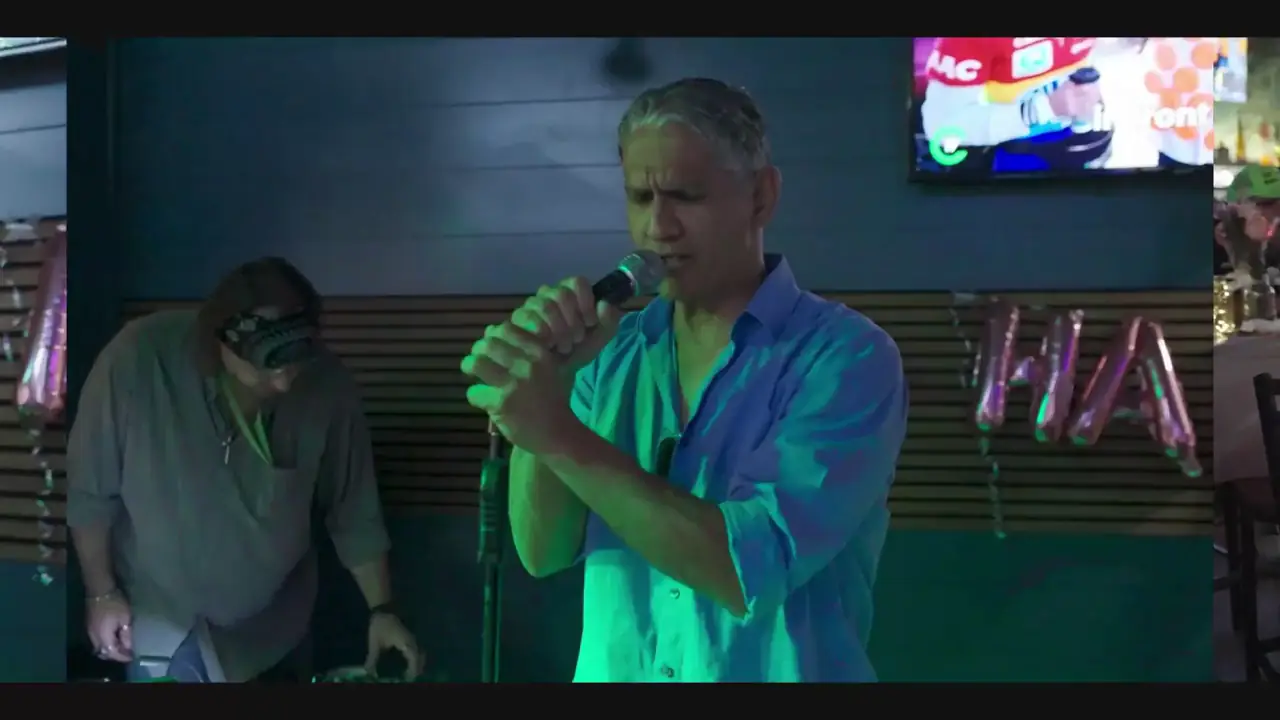Regular singing karaoke at Lefty's Draft House in San Antonio